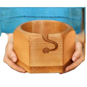 Handcrafted Wooden Yarn Bowl for Yarn Storage - Product Image 1