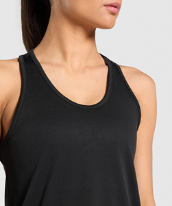 <b>Women's</b> <b>Black</b> Scoop Neck <b>Tank</b> <b>Top</b> Knitted Polyester Sporty Style Breathable Regular Length Solid Color - Product Image 5