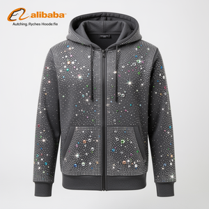 Sudadera con Capucha de Moda con Pedrería, Digital, de Invierno, Unisex, Mezcla de Poliéster/Nailon, Estilo Casual Urbano para Hombre y Mujer - Product Image 5