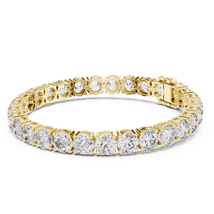 Bracelet de luxe en or jaune massif 18 carats plaqué rhodium avec diamants de laboratoire taillés, idéal pour le quotidien, le bureau, les mariages et les fiançailles pour femme - Product Image 1