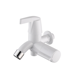 Wholesale Washing Machine Faucet White ABS Dual Control Chrome Tip Mounted Bibcock Double Outlet Tap KSCS-04T9PP KSN VietNam - Product Image 1