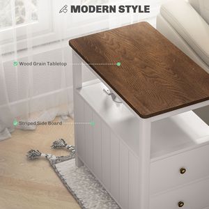 Consolle Bianca con Stazione di Ricarica, Porte USB e Cassetti per Soggiorno - Product Image 6