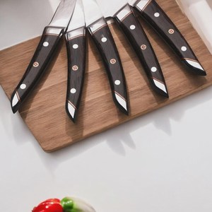 Handmade Stainless Steel <b>Knife</b> <b>Set</b> -5 Pcs Kitchen <b>Knife</b> <b>Set</b> With Leather Roll Bag With Wenge Wood Handle 100% High Quality - Product Image 2