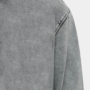 Sweat à capuche pour homme personnalisé, vierge, vintage, effet vieilli, coupe courte, avec éclaboussures de peinture et délavage à l'acide, sans cordon - Product Image 4