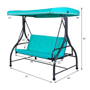 Convertible 3 Seat Swing <b>Hammock</b> Bed Patio Swings with Comfortable Seating - Product Image 3