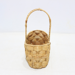 Panier de rangement rustique en jacinthe d'eau naturelle écologique Artex Dong Thap avec poignée pour la maison et les pique-niques - Product Image 3