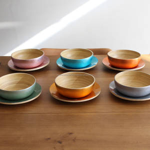 Cuenco redondo de bambú para cena, accesorios de cocina y comedor, cuenco decorativo de bambú, concha de huevo - Product Image 1