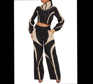 Conjunto de Chaqueta y Pantalones Cortavientos de Nylon 100% de Peso Medio de la Mejor Calidad para Mujer, con Logotipo Personalizado, Estilo Urbano, MOQ Bajo - Product Image 5