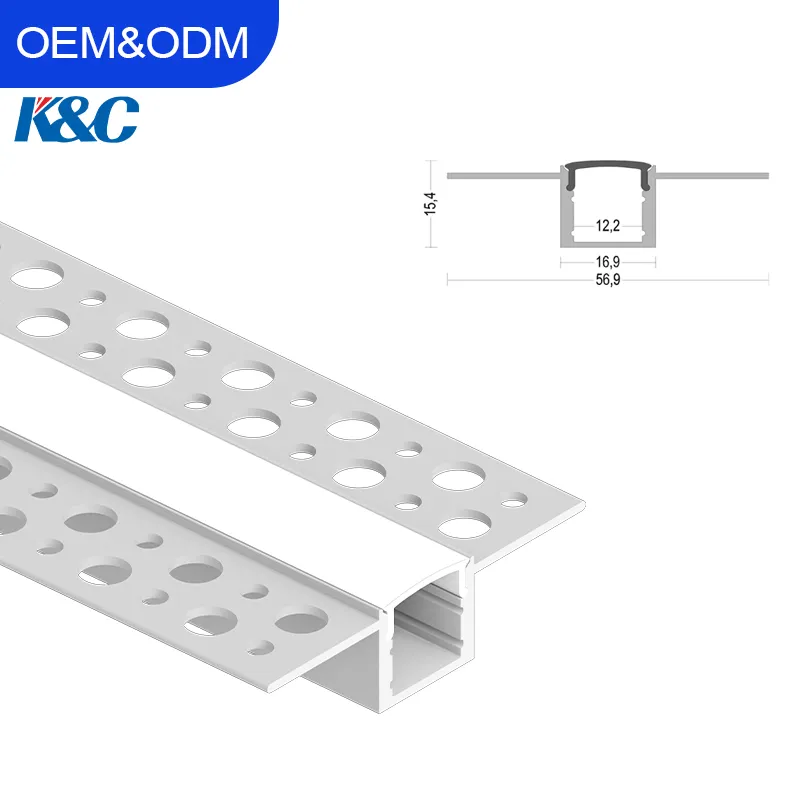 Verzonken Kanaal Gipsplaat Aluminium Led Profiel T8 Humeur Voor Gipswand Met Hoekige Vorm