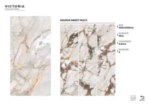 กระเบื้องพอร์ซเลนพื้นผิวกาวคุณภาพพรีเมียม ขนาด 600x1200 มม. รูปแบบใหญ่ สำหรับปูพื้นและผนัง ใช้ในงานตกแต่งภายใน - Product Image 3