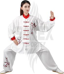 Custom Design Low MOQ 100% Cotton Kung Fu Uniform Art Team Wear Lightweight Custom Colors & Logo High Quality Set For Sale - Product Image 2