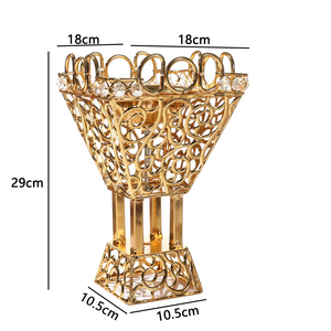 Nouveau élégant brûleur d'encens Bakhoor en métal doré, grand format, pour parfums arabes, idéal pour les mariages et les fêtes du Moyen-Orient - Product Image 5