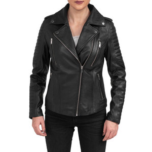 Custom Vintage Classic Genuine Leather Women's Motorcycle Jacket Breathable Oem Women's Premium Quality Leather Jackets - Product Image 5