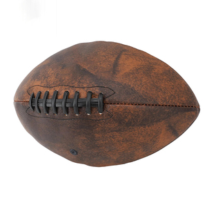 Brown Leather Football With <b>Black</b> <b>Laces</b> Durable Rubber Bladder Team Sports Equipment Outdoor Training Eco Friendly Rugby Ball - Product Image 2