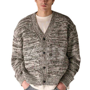 Nouvelle Arrivée Cardigan Homme en Maille Fine Coupe Droite Boutonné Manches Longues Couleur Unie Col en V Côtelé Pull Décontracté Quotidien - Product Image 3