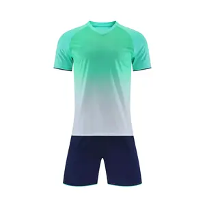 Vente en gros de nouveaux vêtements de sport, maillots de football, vêtements d'entraînement, uniformes pour hommes, 100% polyester, protection UV, coupe athlétique - Product Image 2
