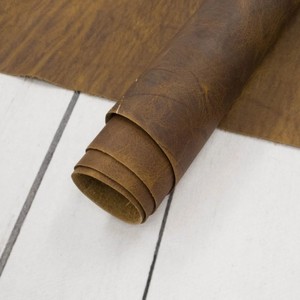 Genuine Light Brown Pull Up Cowhide Leather Hide Full Grain Supply for Rustic Handbags Wallets Purses Shoes Leatherwork - Product Image 3