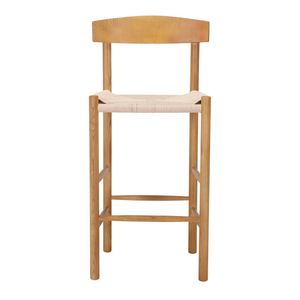 Chaise de bar minimaliste en teck massif, tabouret haut pour îlot de cuisine, mobilier moderne pour café et restaurant, vente en gros, exportation - Product Image 6