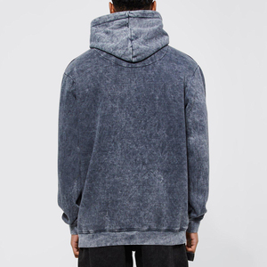 Men's Winter Casual Vintage Acid Wash Fleece <b>Hoodie</b> <b>Red</b> Sun Faded Distressed 100% Cotton Breathable Knitted Solid Pattern - Product Image 4
