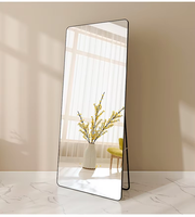 Vente en gros de grand miroir d'habillage pleine longueur de style moderne miroir décoratif pour chambre à coucher avec cadre en aluminium miroir en verre sur pied