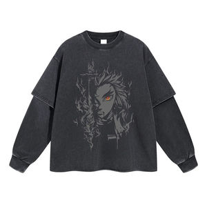 Camisetas de Manga Larga para Hombre, Corte Holgado, Unisex, Producción OEM/ODM, Suéter Estampado - Product Image 1