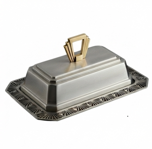 Plato para Mantequilla de Acero Inoxidable, Rectangular, con Tapa, Acabado Brillante, Diseño Moderno, Apto para Lavavajillas - Product Image 4