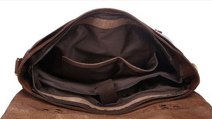 Servicio OEM, Bolsa de Hombro de Cuero Genuino para Hombre con Funda Impermeable para Portátil, Logotipo Personalizado, Cubierta de Material de Fieltro, Bolsas para Portátil al por Mayor - Product Image 3