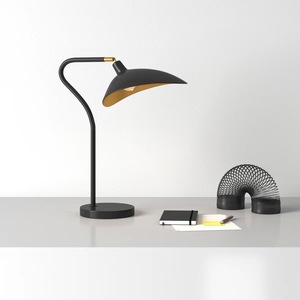 Lámpara de Mesa Moderna y Elegante de Latón con Pantalla de Tela Negra Extraíble, Luz Decorativa Ecológica para Diwali - Product Image 3