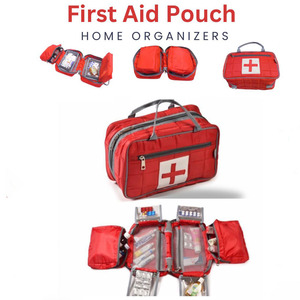Portable emergency medical pouch with durable leather design for medicines bandages <b>tools</b> and first aid storage for sale - Product Image 3