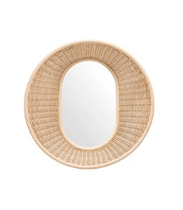 Boho Natural Oval Rattan Wall <b>Mirror</b> Handmade Woven Decorative Vanity <b>Mirror</b> for Bedroom Bathroom Home Decor Made in Vietnam - Product Image 1