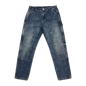 بنطلون جينز رجالي ضيق بتصميم هيب هوب مخصص بالجملة، بنطلون دينيم عتيق ممزق أزرق اللون مع جيوب كارجو - Product Image 5