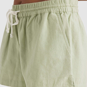 Shorts de plage décontractés pour femmes, couleur vert sauge, taille élastique, légers, coupe régulière, en polaire, séchage rapide, imperméables, de haute qualité - Product Image 2