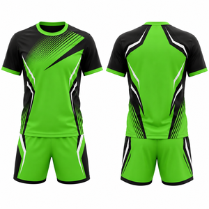 ชุดเสื้อและกางเกงรักบี้สีเขียวดำแบบซับลิเมชั่นสำหรับผู้ชาย คอวี แขนสั้น ระบายเหงื่อได้ดี ทรงสปอร์ต สำหรับผู้ใหญ่ - Product Image 2