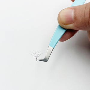 Stainless Steel Slanted Eyelash Extension Tweezers Set With Angled Volume <b>Lash</b> Tweezers Fiber Tip For Eyebrow Use - Product Image 6