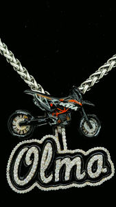 Plata de Ley 925 esmalte negro personalizado 3D bicicleta fianza Hip Hop Bling letra colgante Pass Diamond Tester Iced Out colgante hombres - Product Image 4