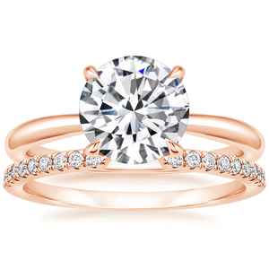 Anillo de compromiso clásico de oro amarillo con diamante cultivado en laboratorio, corte brillante redondo, certificado IGI, engaste de púas y banda pavé, para mujer, de alta calidad. - Product Image 5