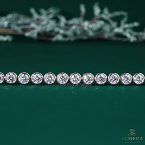 Bracelet en or jaune 14K 18K avec diamants cultivés en laboratoire certifiés IGI, sertis clos, diamants ronds brillants, fabricant OEM ODM - Product Image 2