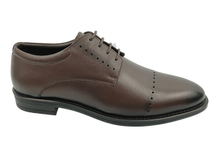 Zapatos Oxford de Cuero Marrón para Hombre, con Punta Puntiaguda, Cordones, Forro de Felpa Transpirable, Zapatos de Vestir para Oficina y Carrera, para Todas las Temporadas, Color Sólido, Suela de Goma - Product Image 5