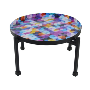 Modern Printed Theme Design Metal Dishes <b>Snack</b> <b>Plates</b> With Stand Designer Wedding Dishes Table Decor - Product Image 3