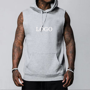 Fabricant de t-shirts personnalisés sérigraphiés, streetwear vintage, débardeurs à capuche en coton pour hommes, coupe ample, sans manches - Product Image 1