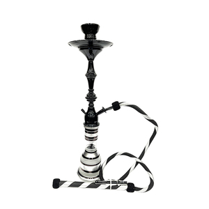 Competitive Price Good Quality Unique Design Lacquer Finish Luxury Egyptian Metal Fluted Black <b>Mini</b> Hookah Farida Logo <b>Vase</b> - Product Image 1