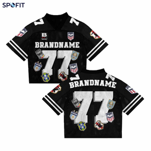 Maillot de football américain personnalisé rétro camouflage en polyester coupe ample avec maille, vente en gros - Product Image 5