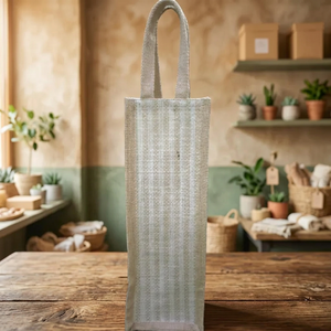 Stylish Natural Jute <b>Bottle</b> <b>Gift</b> <b>Bag</b> Reusable Wine Carrier with Durable Construction for Beverage Packaging Celebrations Events - Product Image 4