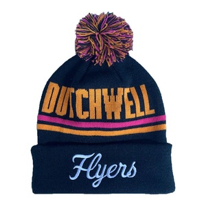 Unisex Custom Hand-Knitted Cotton Yarn Slouchy Beanie Letter Pattern Winter Bobble Hat for Adults-Digital Printing Wholesale - Product Image 5