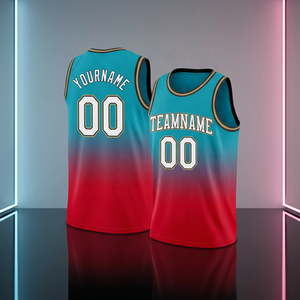 Camiseta de Baloncesto Sublimada Personalizada, Color Degradado, Sin Mangas, Unisex, para Adultos, Transpirable, de Poliéster, con Nombre y Número del Equipo - Product Image 2