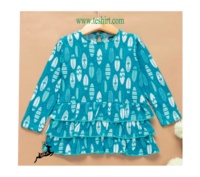 Nouvelle Robe de Bal Tendance Respirante Écologique en Coton Tricoté à Motifs Floraux Longueur Genou avec Cristaux pour Bébés Filles Fabriquée en Inde