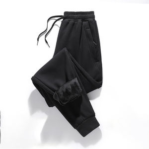 Pantalon de survêtement en coton épais et chaud pour homme, doublé polaire, broderie logo personnalisée OEM, prix usine Chine Bangladesh - Product Image 3