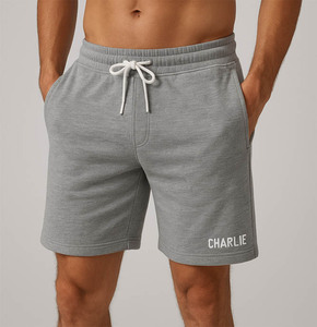 Pantalones cortos informales de cintura media de poliéster/algodón para hombre, Jersey personalizado, sudor atlético, cordón transpirable, deportes de secado rápido - Product Image 1
