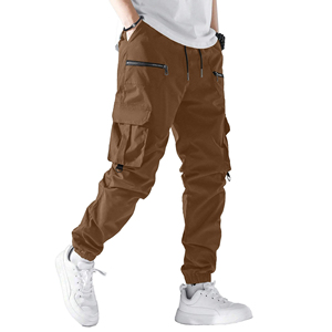 Regular Fit Mens Cargo Jogger Pants Street Style Multi Pocket Fit Bottom <b>Trousers</b> <b>Elastic</b> Cuff Custom Logo Urban Wear Pants - Product Image 3