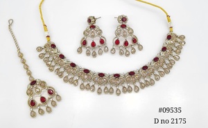 Ensemble de bijoux Mehendi 09535, collier en strass, boucles d'oreilles, tikka, bijoux ethniques pakistanais pour mariage, cadeau de fiançailles, fête de mariage - Product Image 5